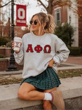 Russell Athletic Light Gray Alpha Phi Omega Crewneck Sweatshirt